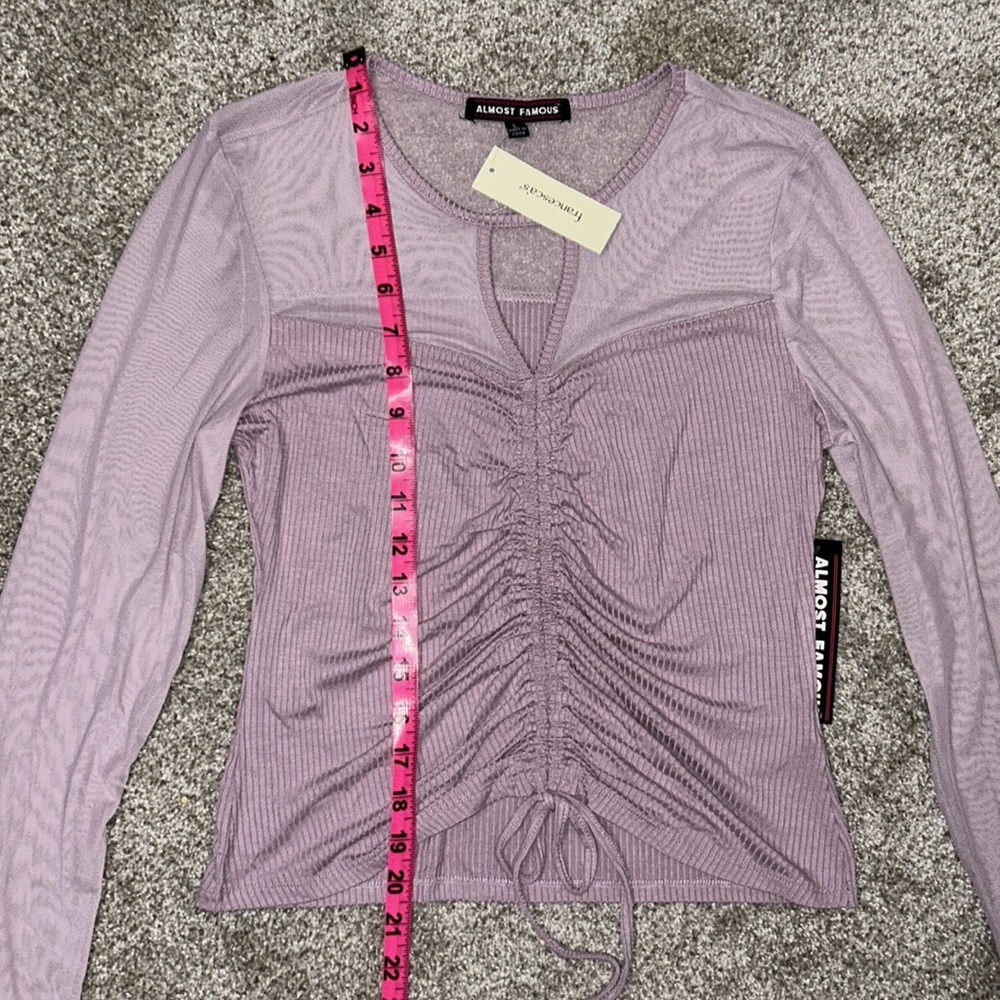 Mesh Knit Ruched Top - Picture 5 of 8